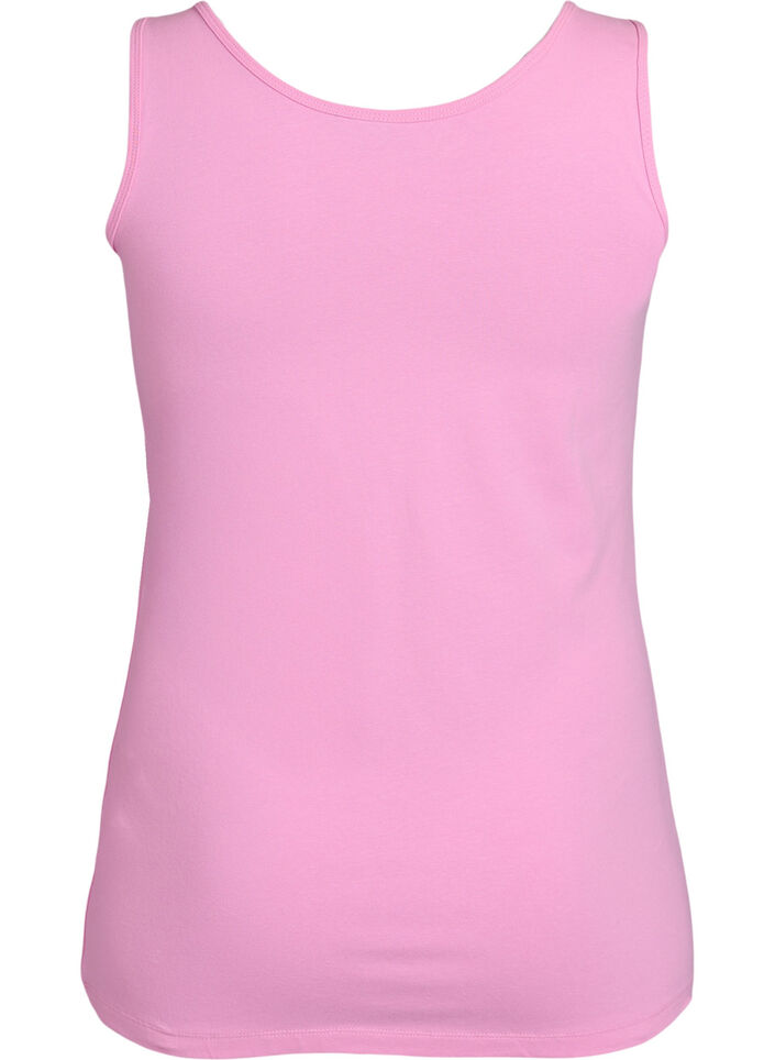 Solide kleur basis top in katoen, Roze, Packshot image number 1