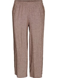 Wijde linnen en viscose broek, Bruin