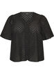 Blouse in broderie anglaise met knoopsluiting, Zwart, Packshot image number 0