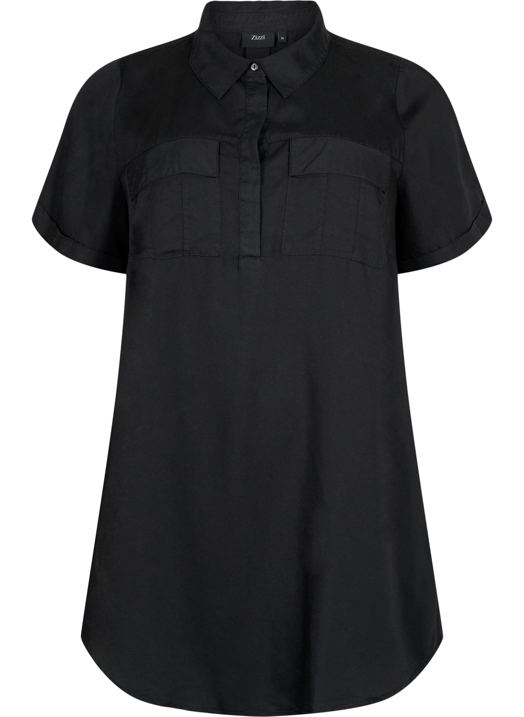 Zizzi Tuniek met korte mouwen van lyocell (TENCEL&trade;), Black, Packshot image number 0