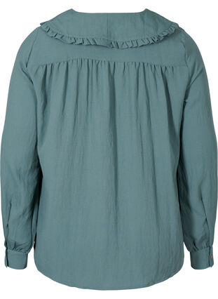 Viscose blouse met brede kraag, Balsam Green, Packshot image number 1