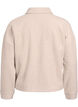 Jersey blouse met kraag en V-hals, Beige, Packshot image number 1