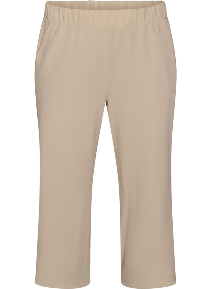 Losse broek met 7/8 lengte, Beige, Packshot image number 0