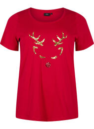 Kerst t-shirt in katoen, Tango Red Reindeer