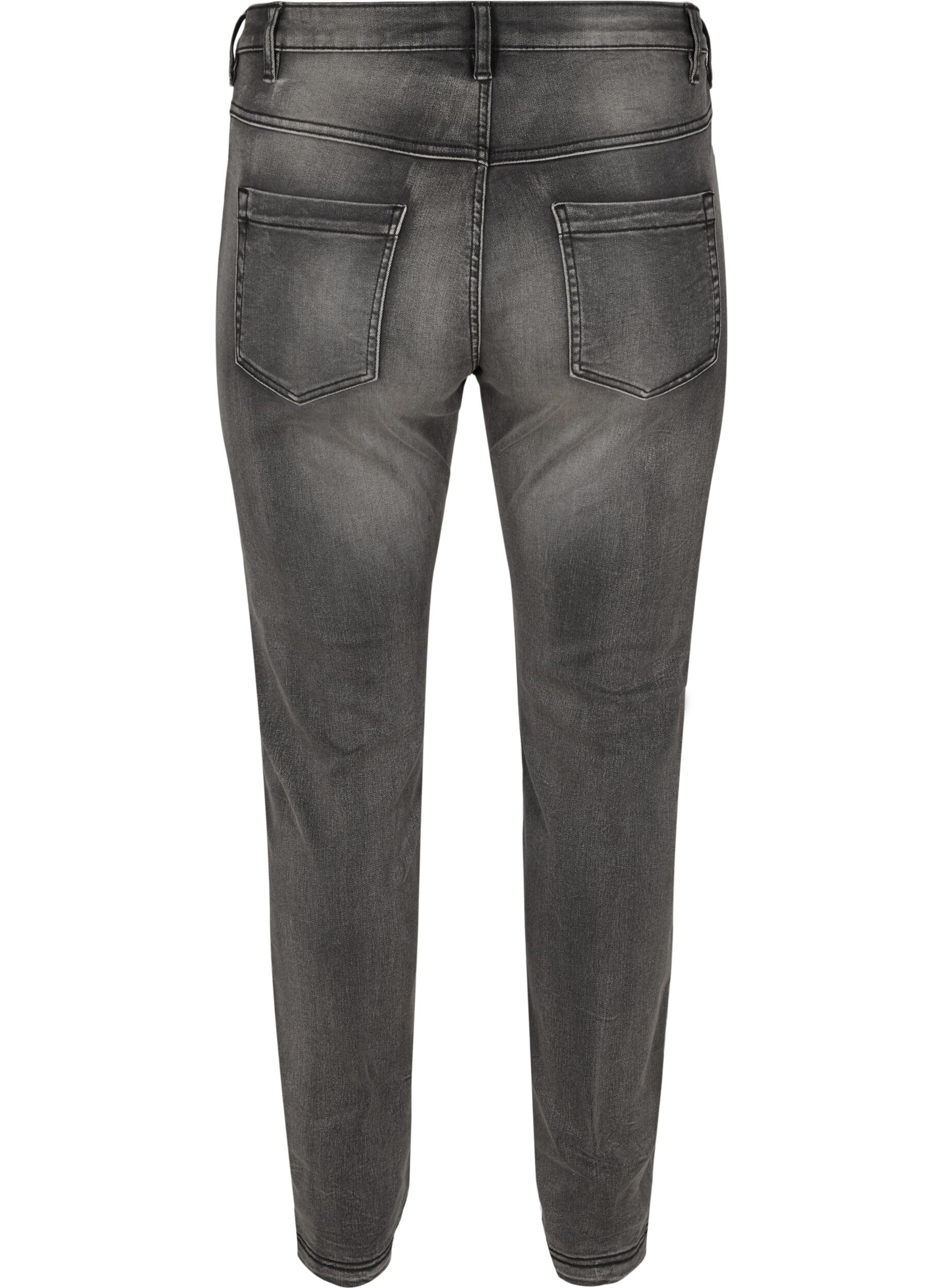 Zizzi Slim fit Emily jeans met normale taille, Grijs, Packshot image number 1