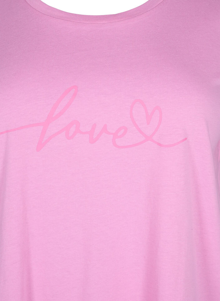 Katoenen T-shirt met ronde hals en print, RoseBloom W. Love, Packshot image number 2