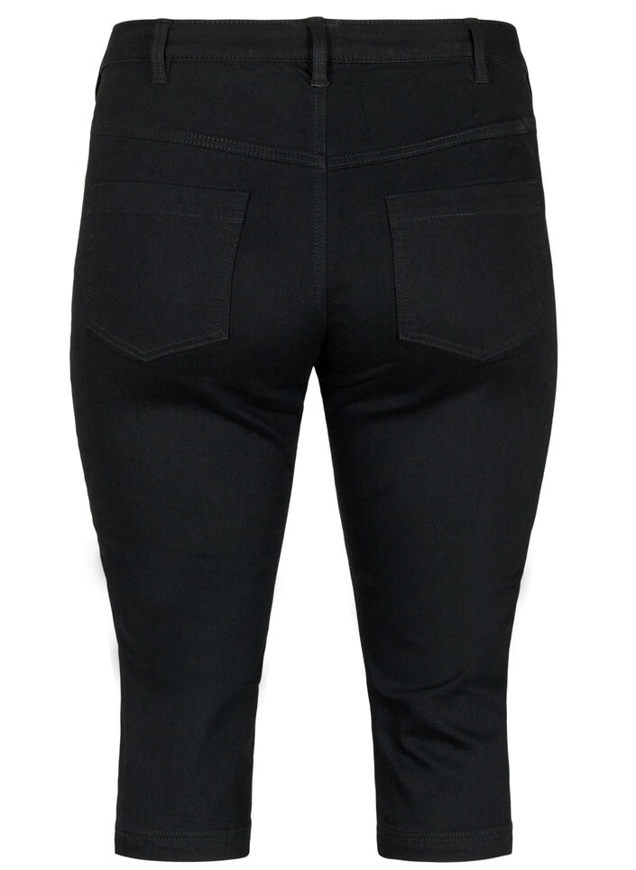 Emily slim-fit denim capribroeken, Black, Packshot image number 1