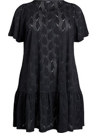 FLASH - Korte jersey jurk met oogjespatroon, Zwart