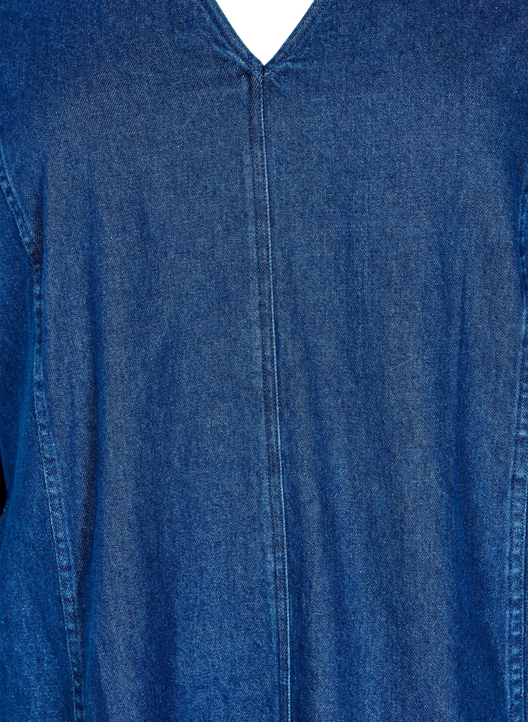 ZizziKorte denimjurk met 3/4 mouwen, Blauw, Packshot image number 2