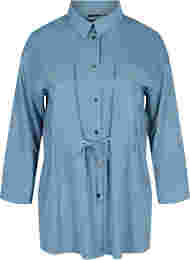 Blouse jas met lange mouwen, koordsluiting en zakken, Blue Shadow