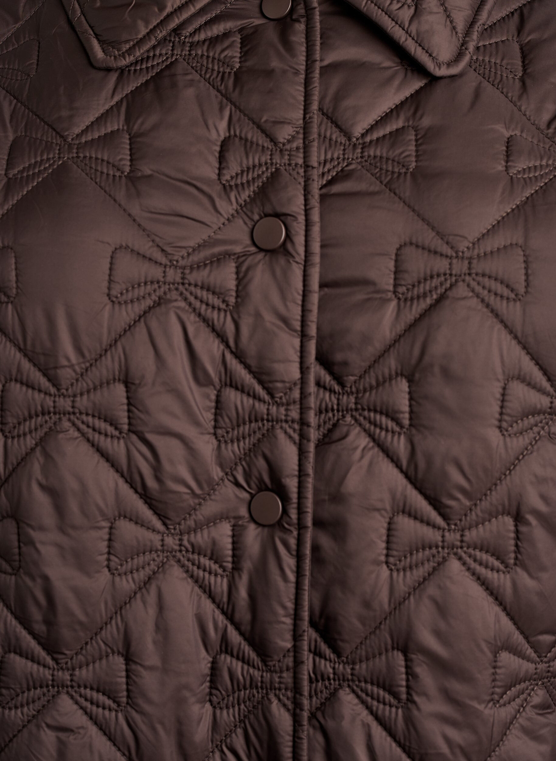 ZizziLicht gewatteerde jas met decoratieve stiksels, Bruin, Packshot image number 2