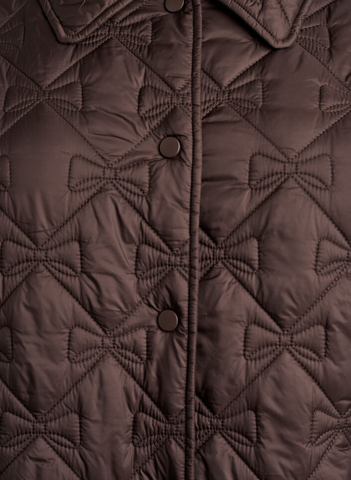 Licht gewatteerde jas met decoratieve stiksels, Bruin, Packshot image number 2