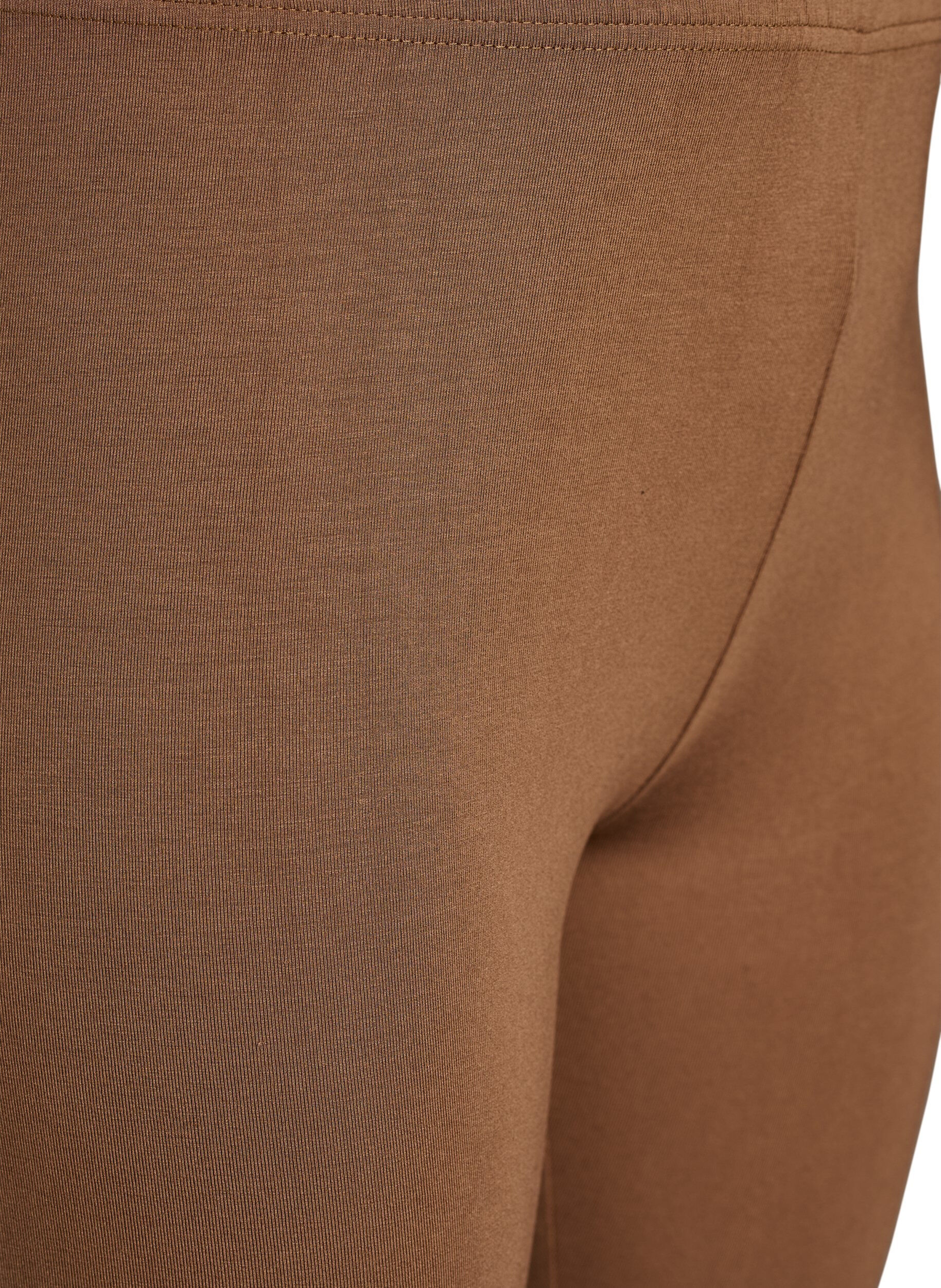 Zizzi Basic 3/4 legging in viscose, Bruin, Packshot image number 2