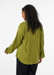 Viscose blouse met V-hals en lange mouwen, Groen, Model image number 2