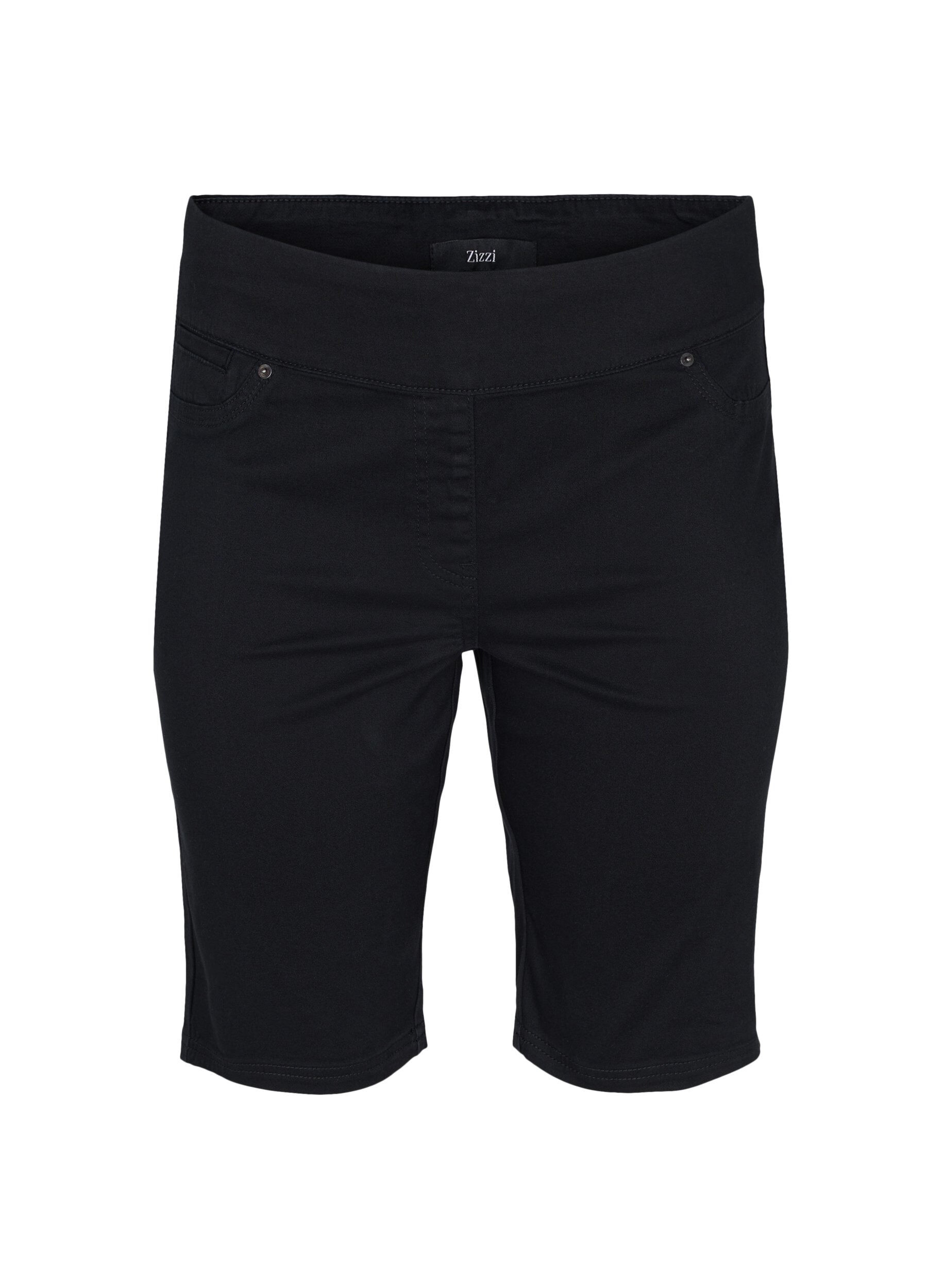 Zizzi Shorts met strakke pasvorm en achterzakken, Black, Packshot image number 0