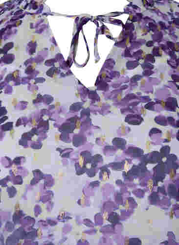 Tuniek met bloemenprint en lurex, Beige/Purple Flower, Packshot image number 2
