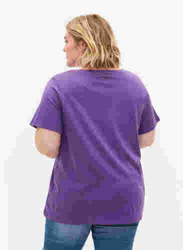 T-shirt met korte mouwen en a-vorm, Deep Lavender, Model image number 1