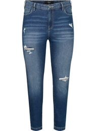 Ripped Amy jeans met super slanke pasvorm, Blue denim