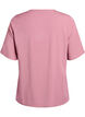 Geweven blouse met korte mouwen en ronde hals, Roze, Packshot image number 1