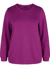 Sweatshirt met ronde hals en lange mouwen, Dark Purple
