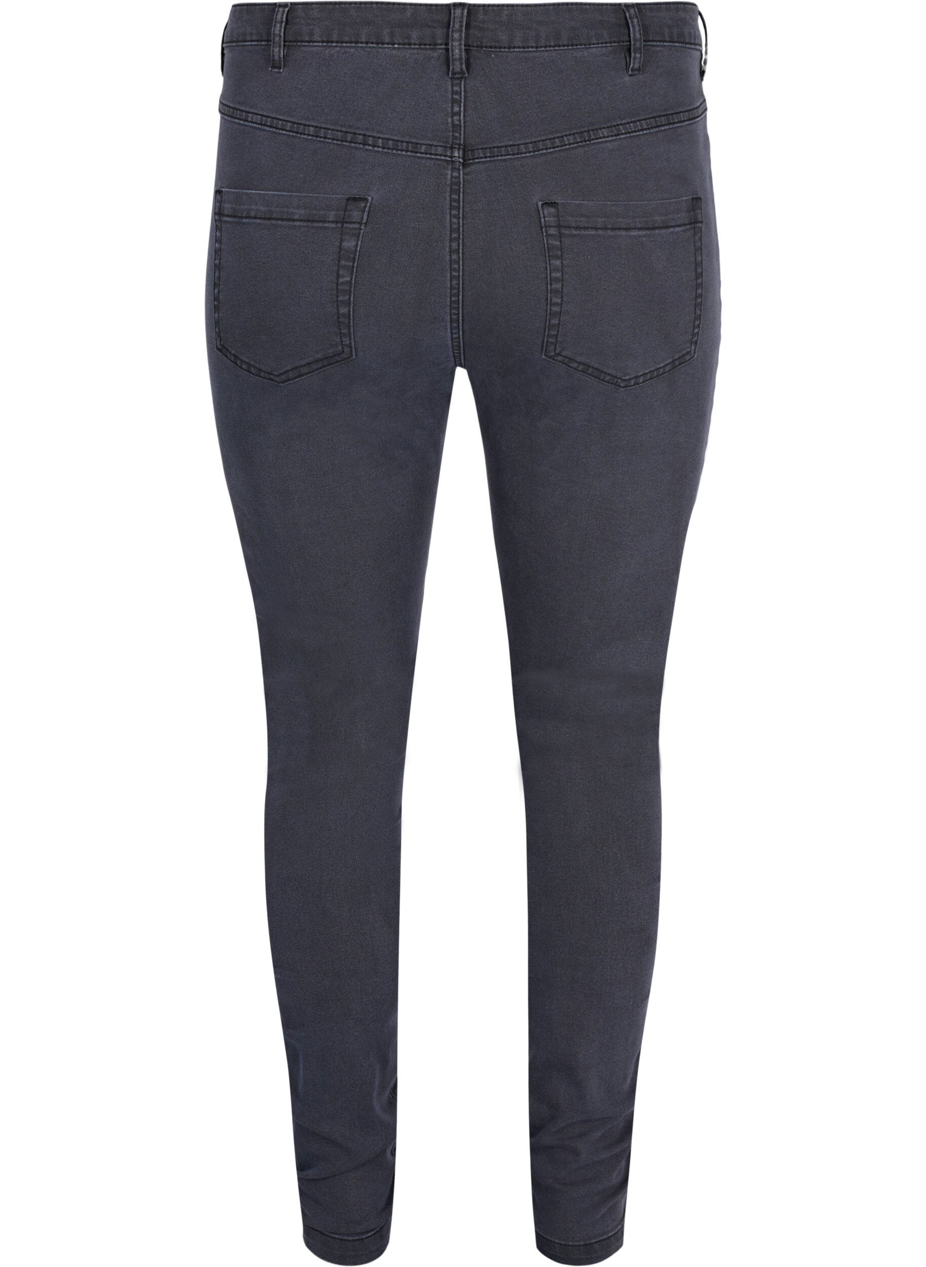 Zizzi super slim fit Amy jeans met hoge taille, Grijs, Packshot image number 1