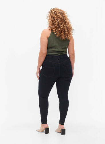 Super slim Amy jeans met hoge taille, Tobacco Un, Model image number 1