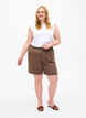 Los vallende korte broek van viscose, Chocolate Chip, Model image number 3