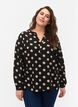 FLASH - Blouse met lange mouwen en print, Black Brown Dot, Model image number 0
