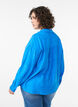 Losvallend shirt met textuur en V-hals, Blauw, Model image number 2