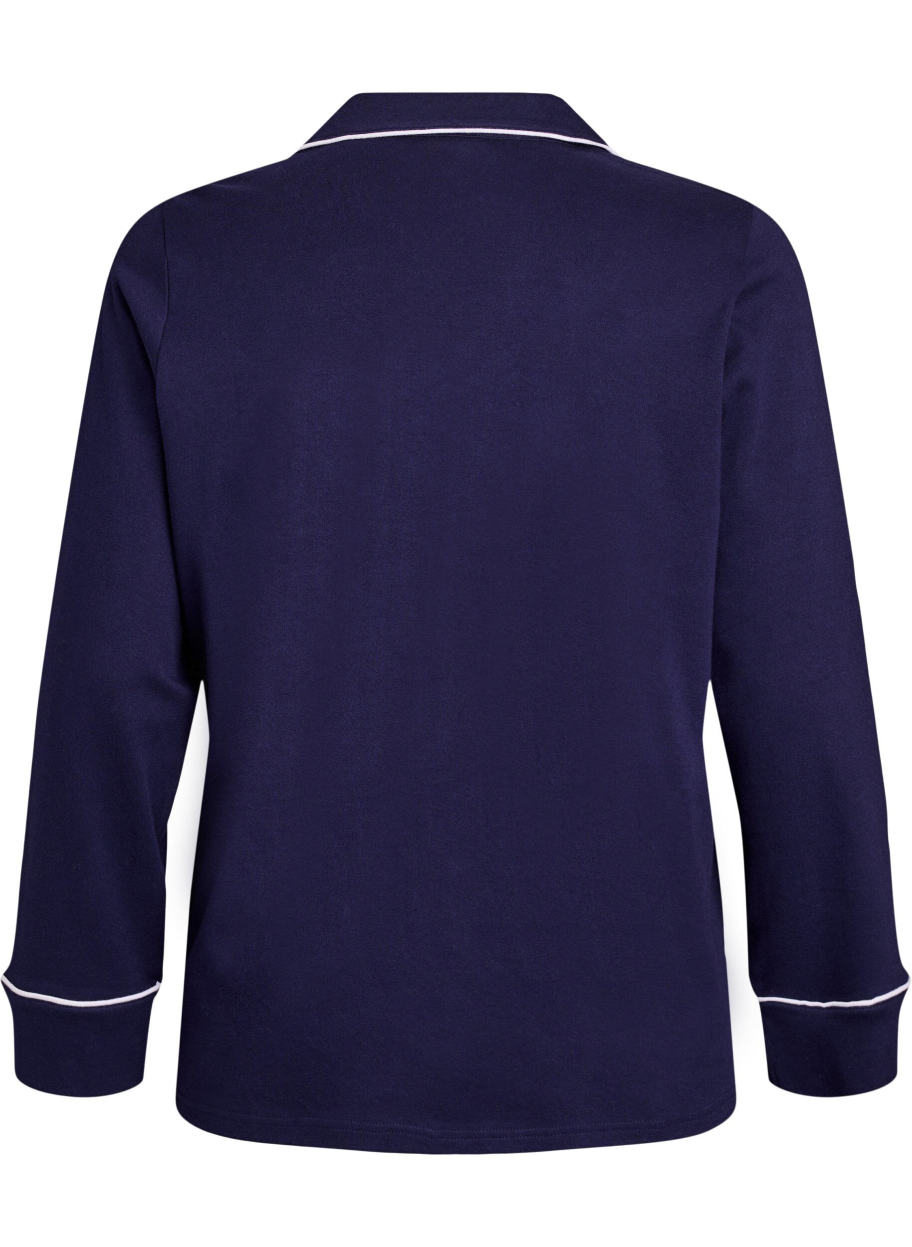 Zizzi Katoenen pyjamashirt met borstzak, Blauw, Packshot image number 1