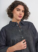 Denimshirt met glitterdraad en 3/4-mouwen, Grijs, Model image number 3