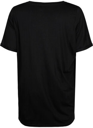 Effen kleur oversized v-hals t-shirt, Black, Packshot image number 1