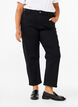 Geknipte Vera jeans met rechte pasvorm, Black, Model image number 2