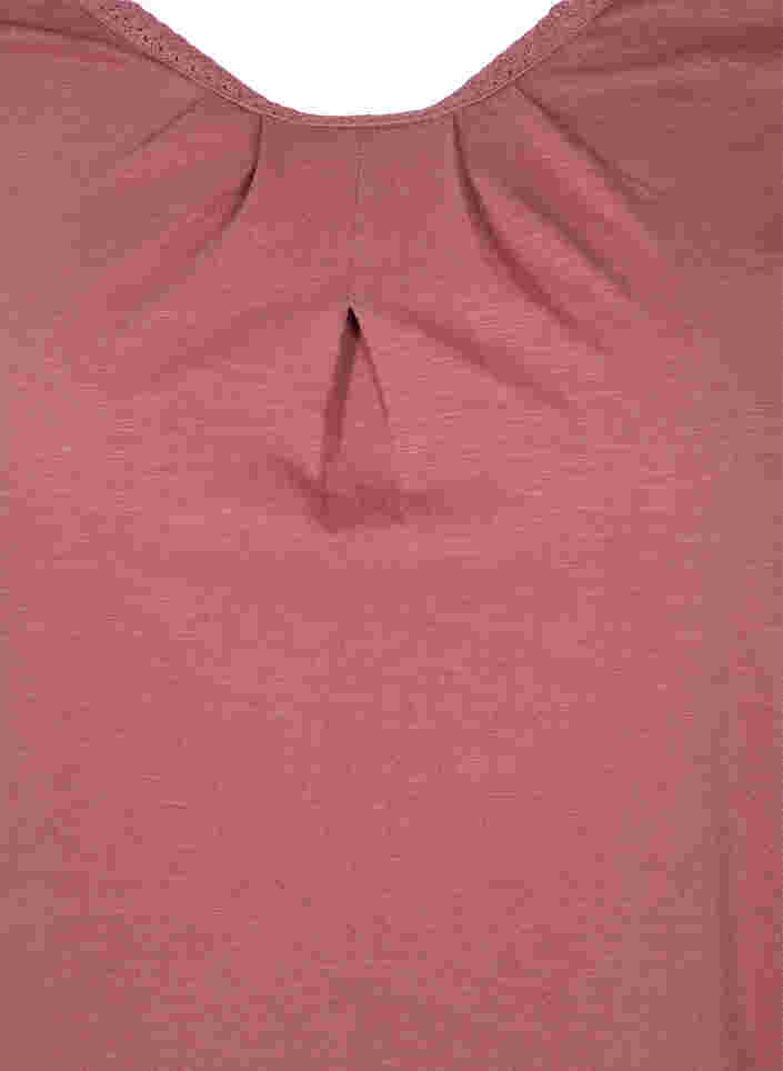 Effen top met 3/4 mouwen in katoen, Rose Brown, Packshot image number 2