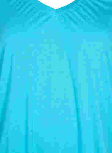 	 Gemêleerd t-shirt met elastische rand, Blue Atoll Mél, Packshot image number 2