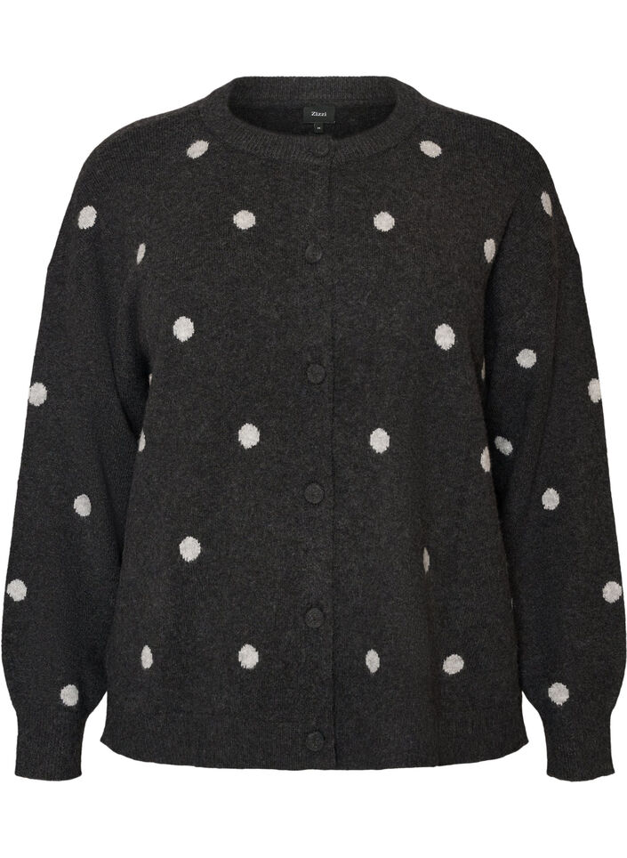 Vest met stippenpatroon, Grijs, Packshot image number 0