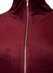 Zachte velours cardigan met rits en hoge kraag, Rood, Packshot image number 2