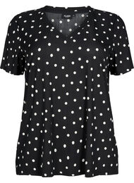 FLASH - Bedrukt t-shirt met v-hals, Black Dot