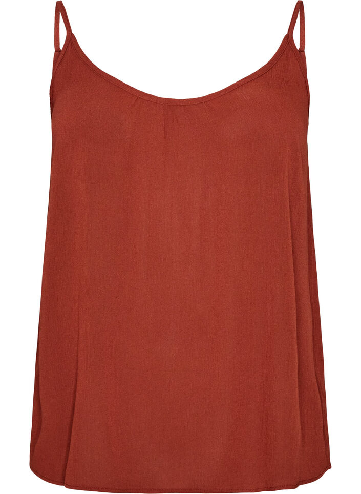 Strap top in viscose, Rood, Packshot image number 0