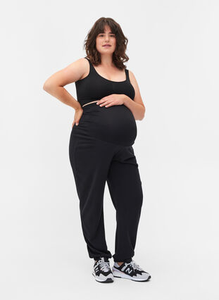 Zwangerschaps sweatpants, Black, Model image number 0