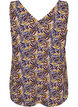 Top met print en V-hals, Blauw, Packshot image number 1