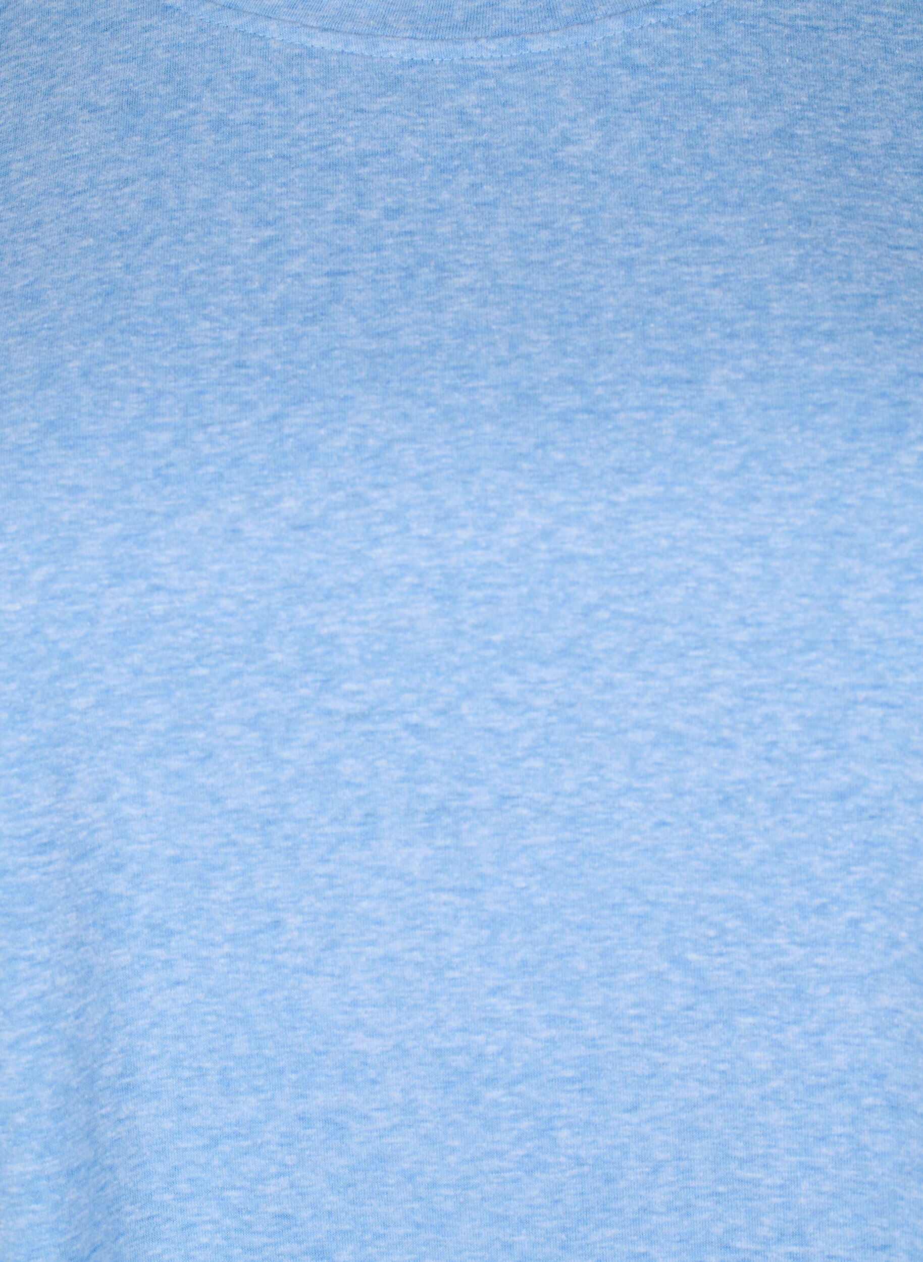 Zizzi Gem&ecirc;leerd T-shirt met korte mouwen, Blauw, Packshot image number 2