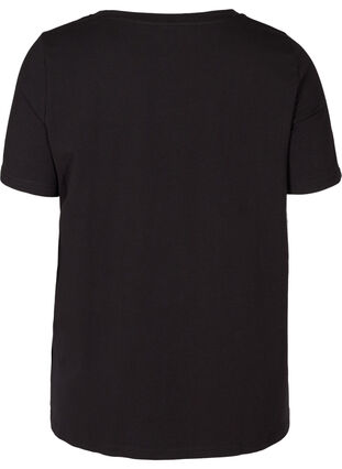 Katoenen t-shirt met korte mouwen en print, Black SIMPLY, Packshot image number 1