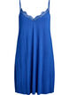 Nachtjapon van viscose met kanten randje, Blauw, Packshot image number 0