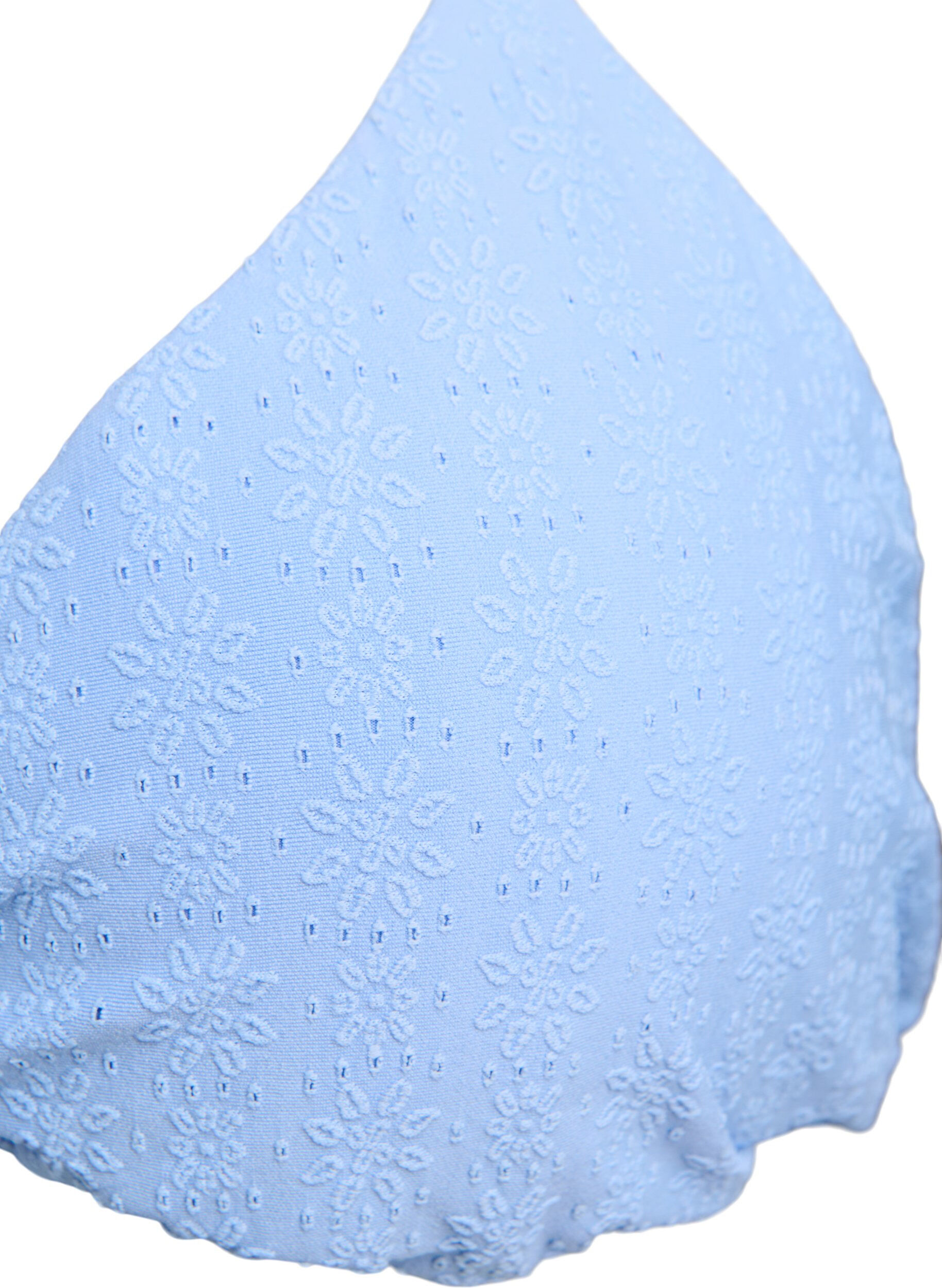 Zizzi Triangle bikinitop met een gestructureerd patroon, Blauw, Packshot image number 2