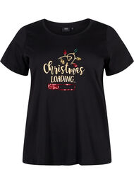 Kerst t-shirt in katoen, Black Loading