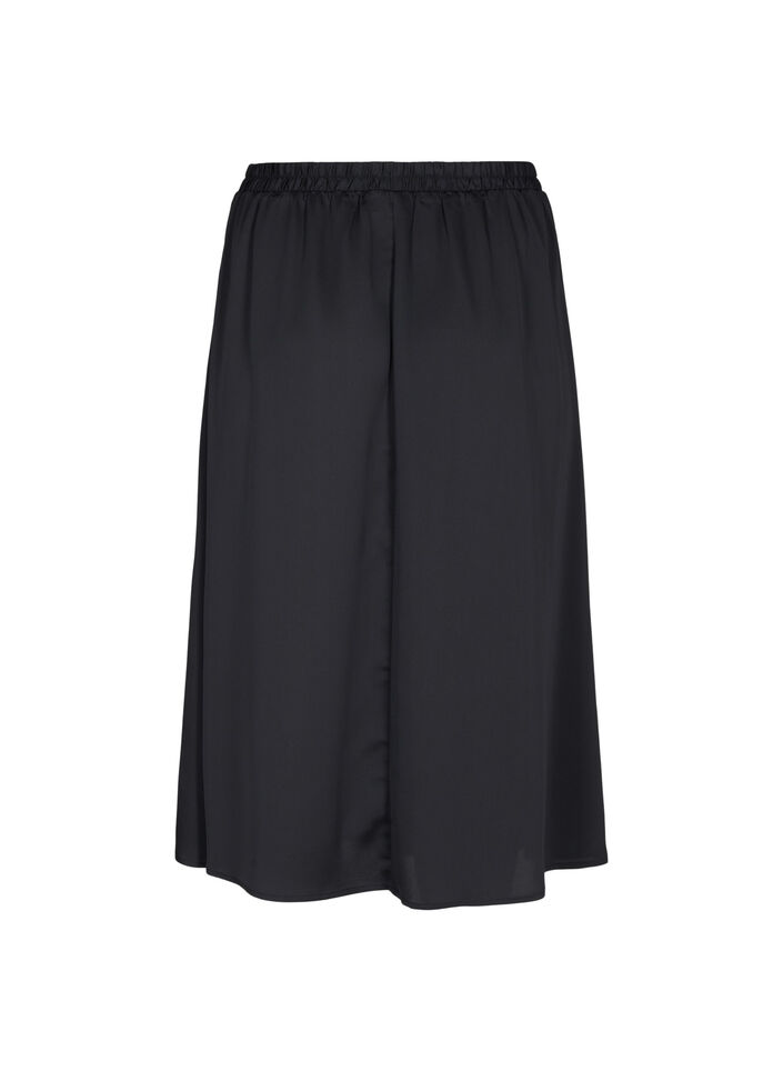 Losjes vallende midi rok, Black, Packshot image number 1