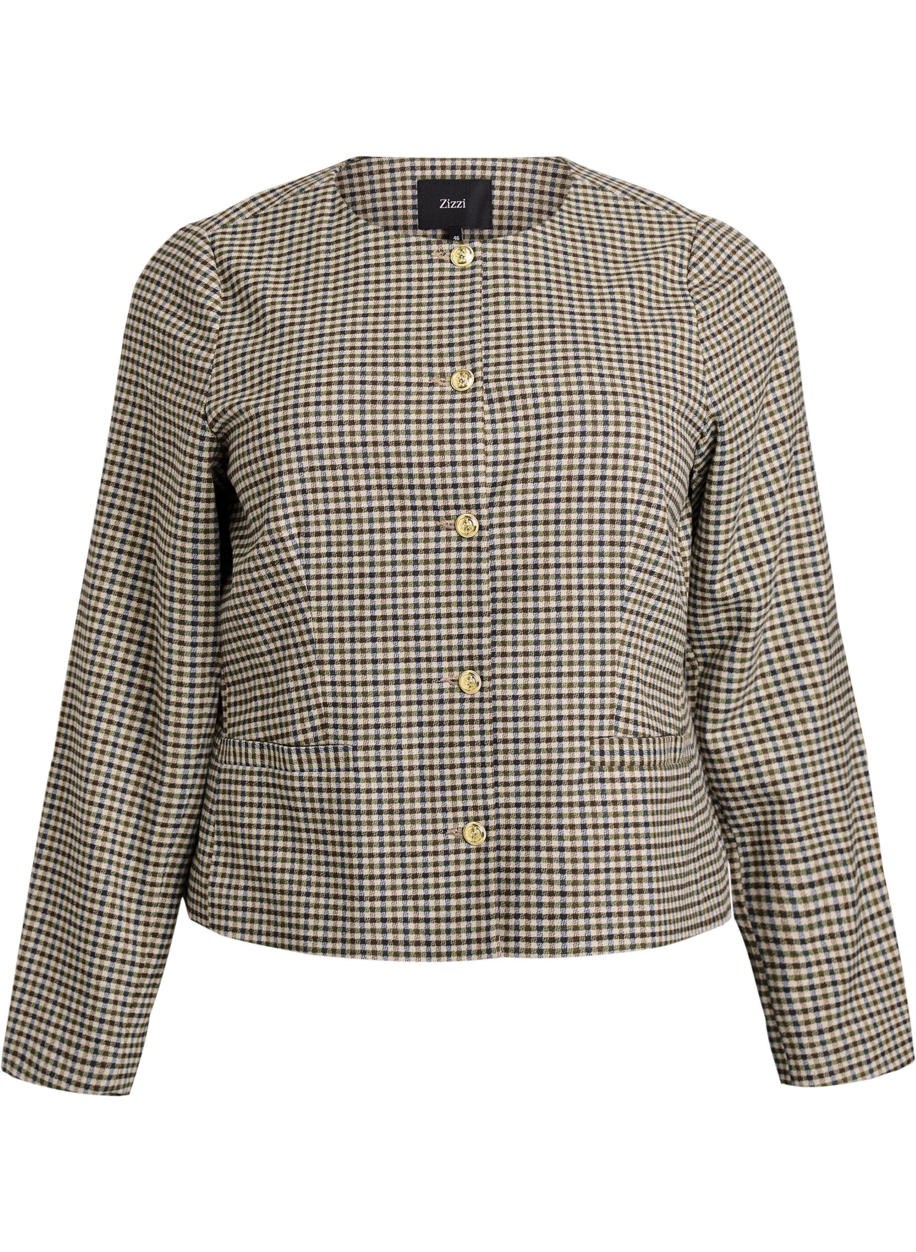 Korte jas met goudkleurige knopen