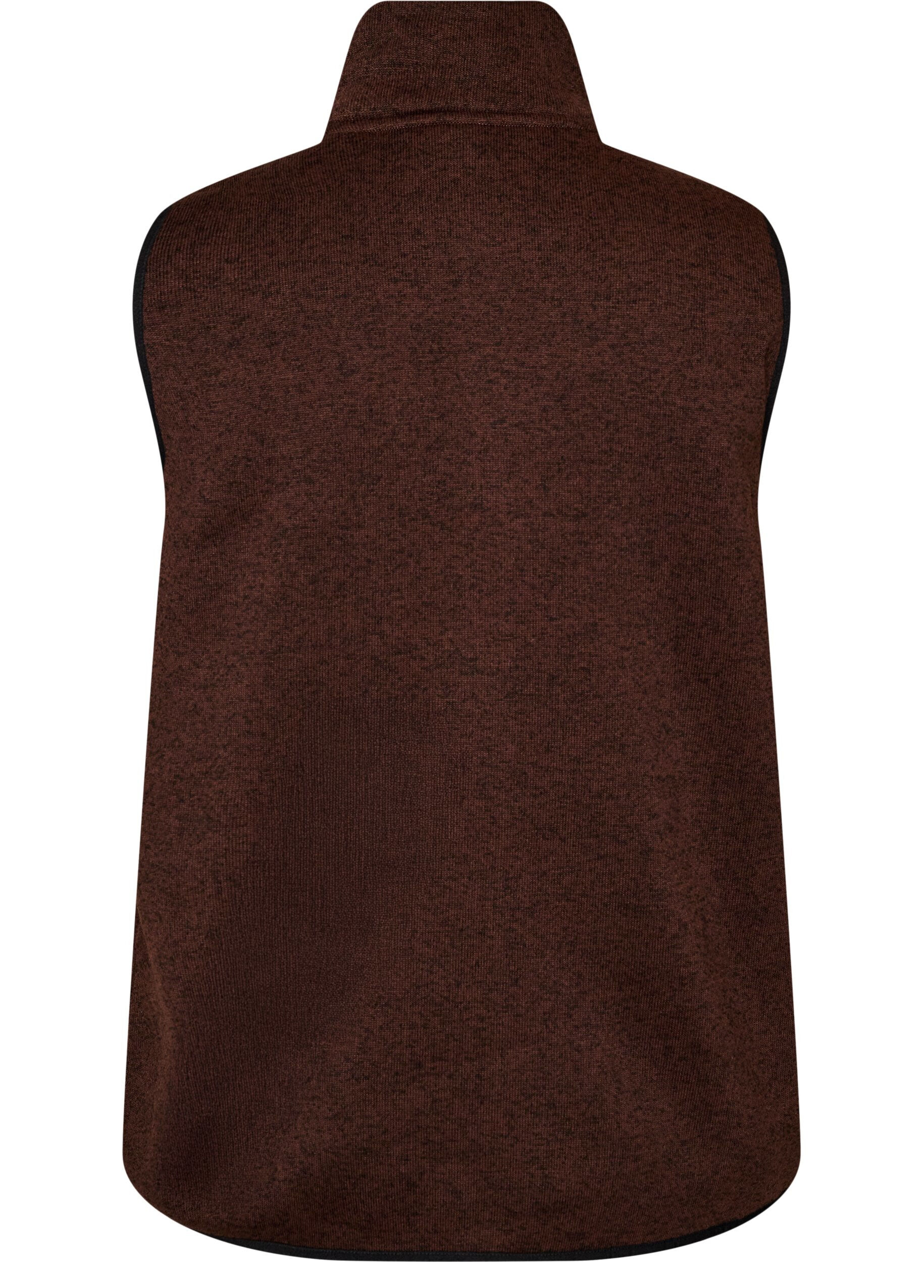 ZizziVest met hoge hals en ritssluiting, Bruin, Packshot image number 1
