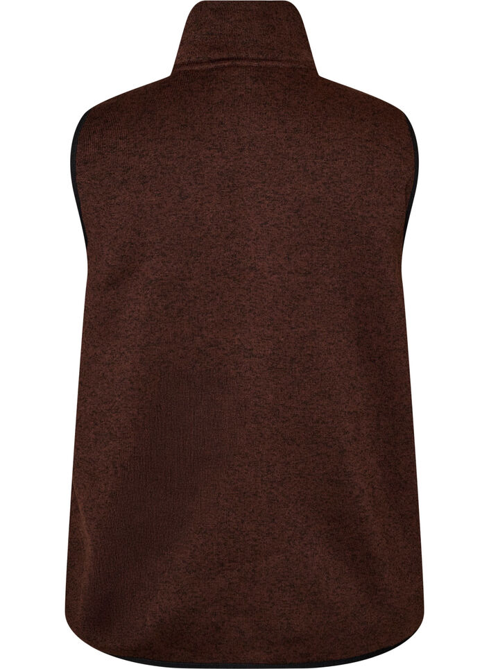 Vest met hoge hals en ritssluiting, Bruin, Packshot image number 1